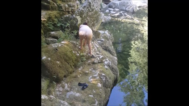 MILF Flashing and Masturbating by the River