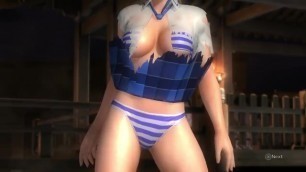 Dead or Alive 5 Sexy Blonde MILF Tina in Schoolgirl Uniform Windy Upskirt !