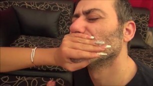 Hand gagging with long nails 2