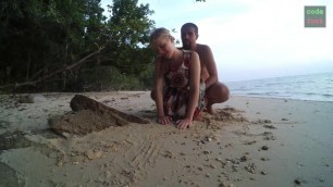 Sex on the beach with a young blonde