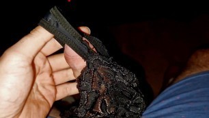 Massive cumshot in mommy favourite black thongs