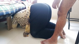 Desi Stepmom Gets Stuck While Sweeping Under The Bed When Stepson Fucks Her And Cum Out Her Big Ass - Family Sex